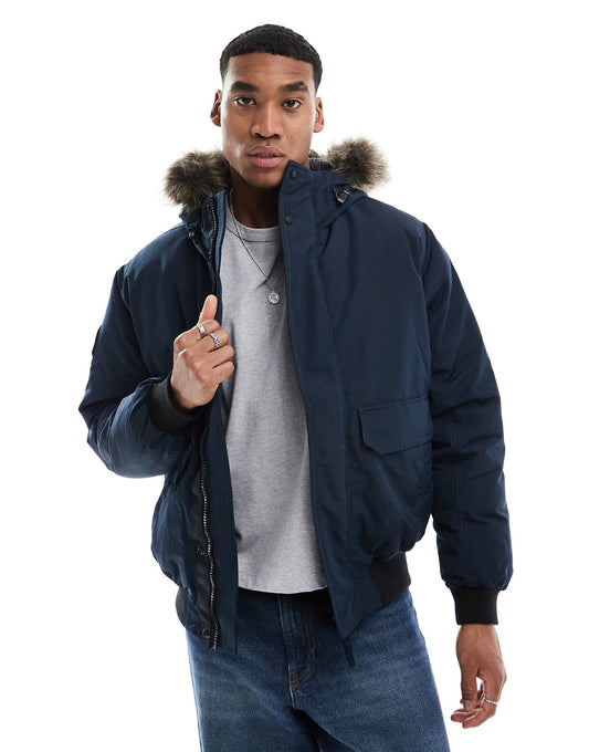 Everest Faux Fur Bomber Jacket
