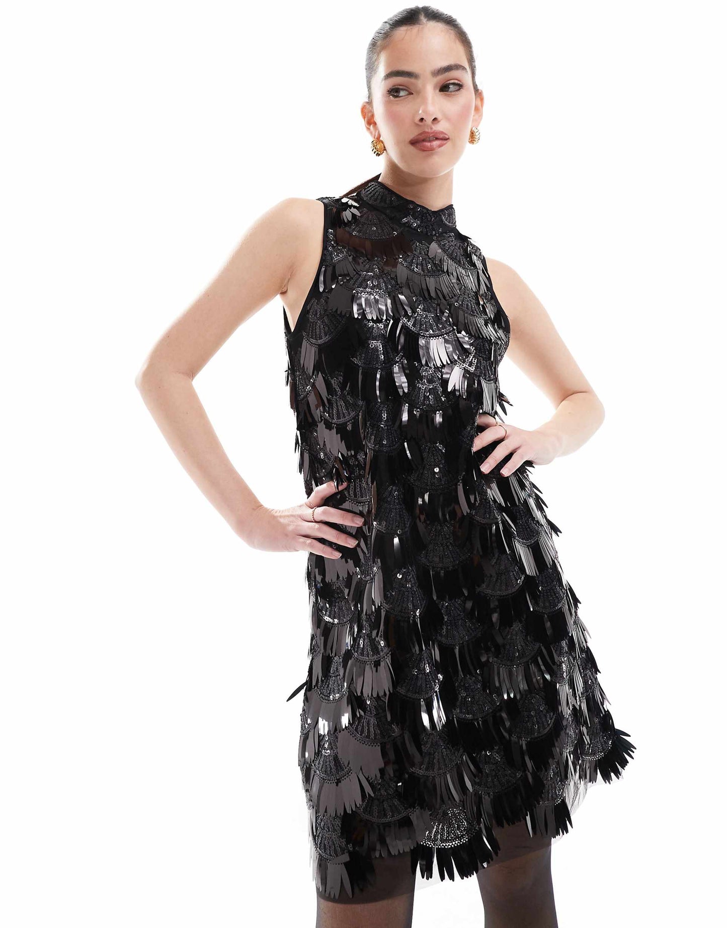 A-Line Fringe Sequin Dress