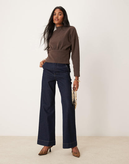 Cosy Supersoft Batwing Long Sleeve Top With High Neck