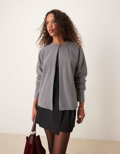 Supersoft One Button Boxy Cardigan