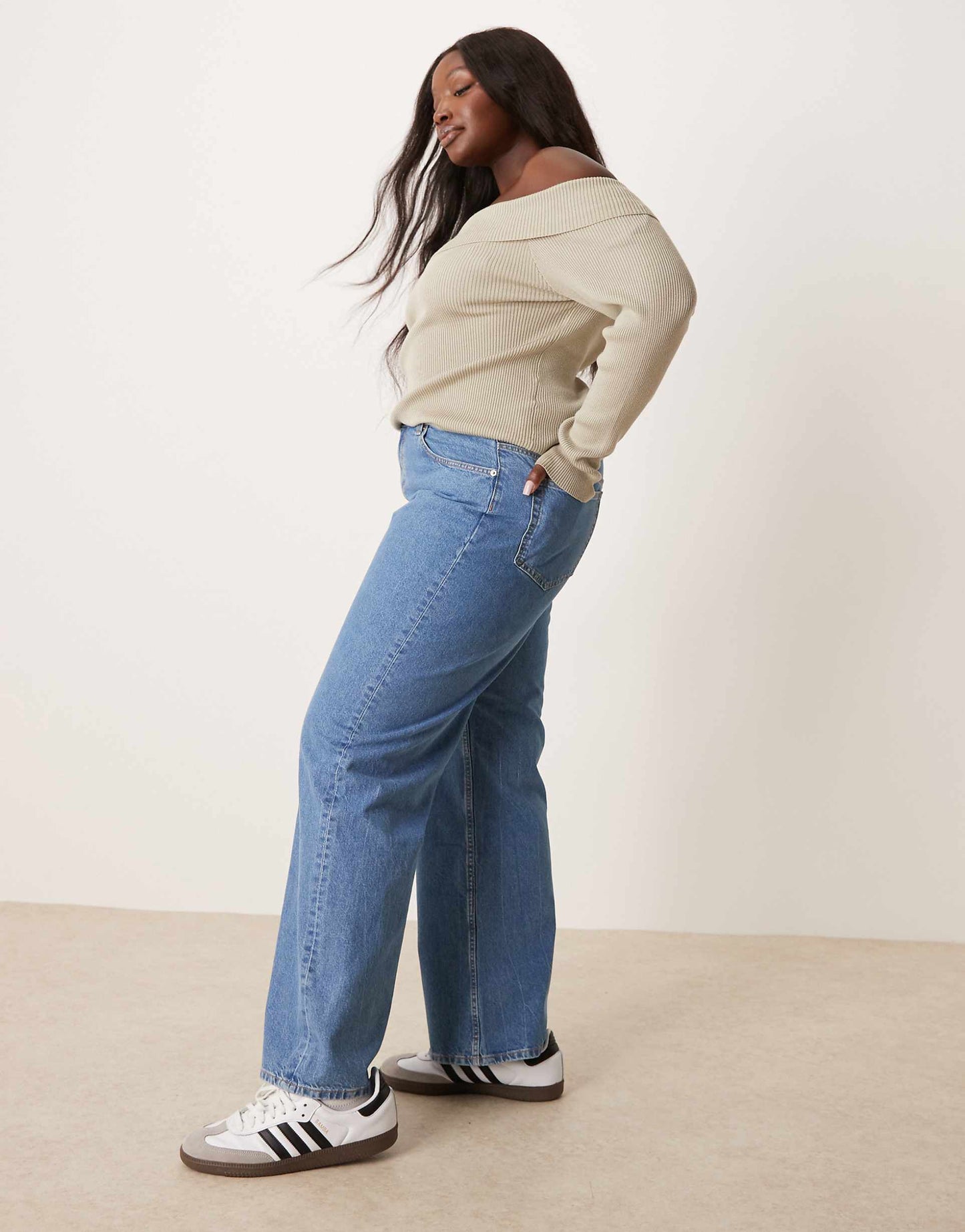 Curve Wide Leg Dad Jeans