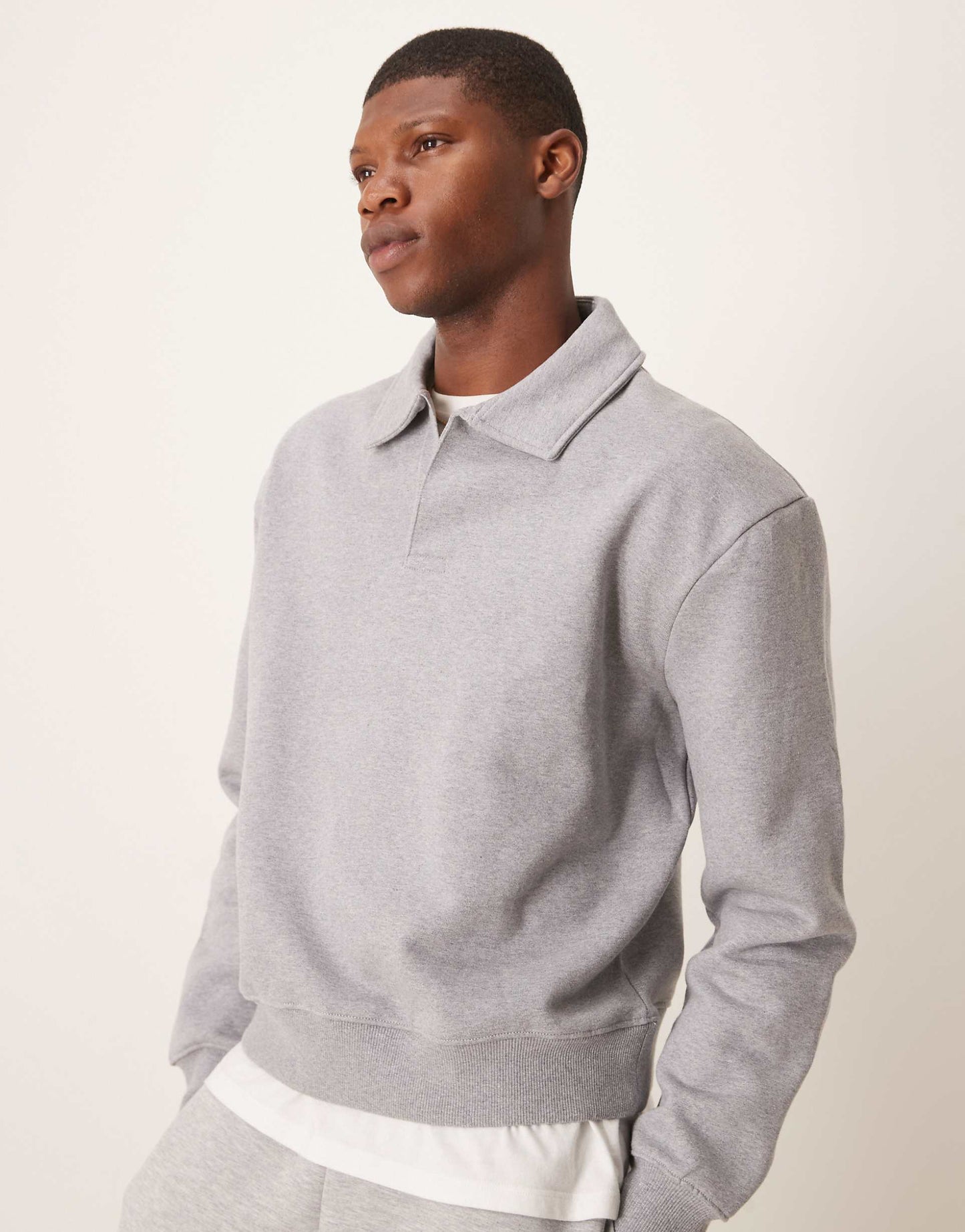 Heavyweight Co-Ord Oversized Boxy Polo Sweatshirt