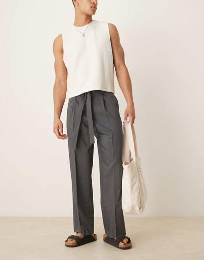 Smart Wide Leg Trousers With Front Pleat