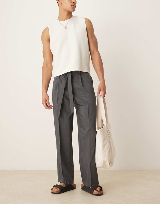 Smart Wide Leg Trousers With Front Pleat