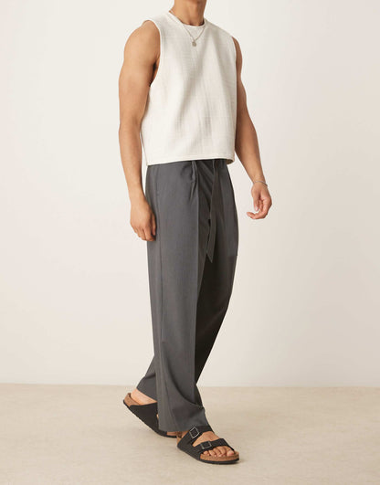 Smart Wide Leg Trousers With Front Pleat