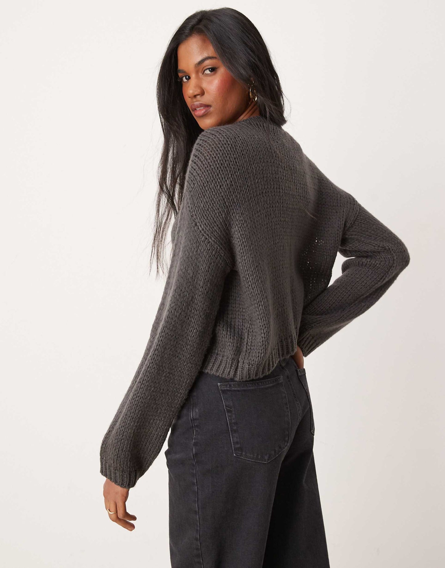 Crew Neck Button Cardigan