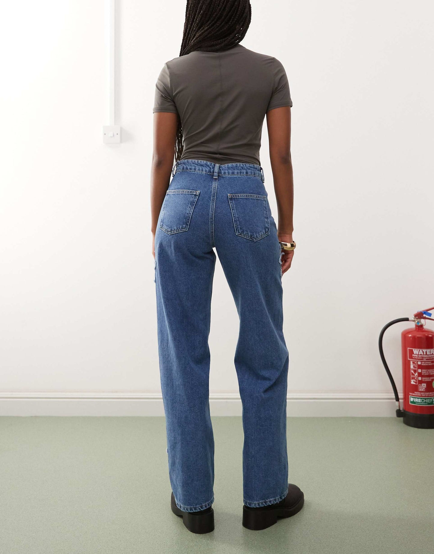 Wide Leg Jeans With Star Patches