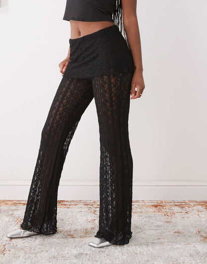 Lace Skirt Over Trousers
