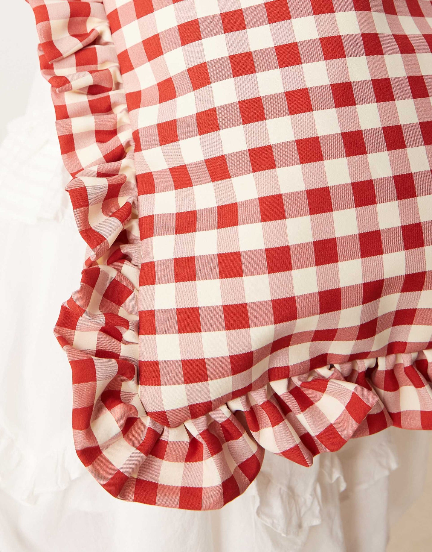 Ruffle Gingham Tote Bag