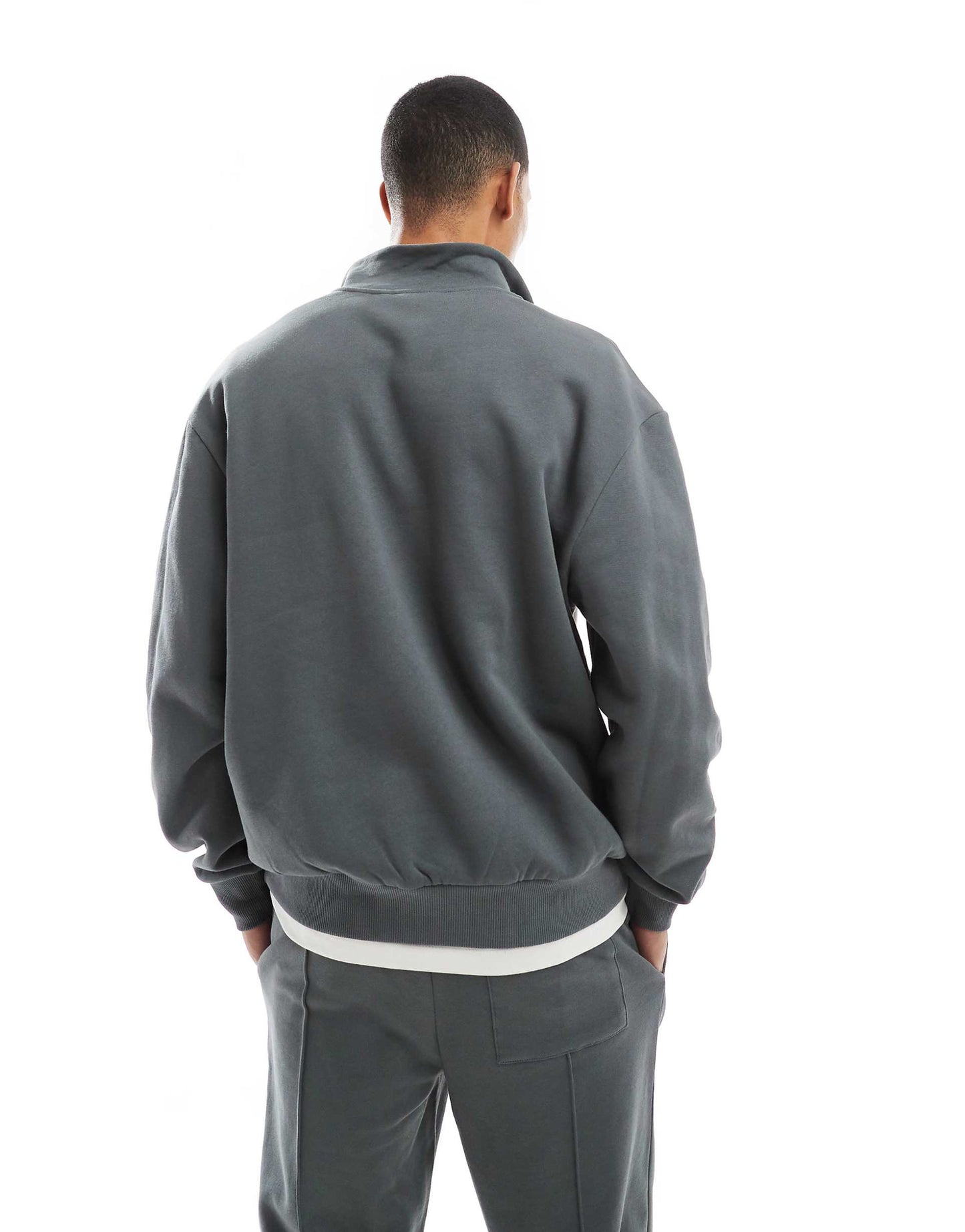 Co-Ord Oversized Quarter Zip Sweatshirt With Contrast Panel