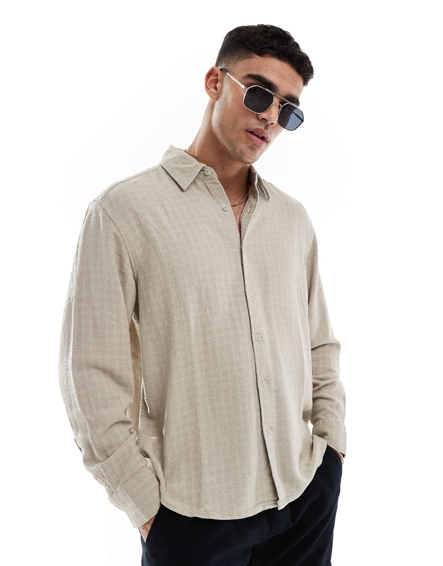 Textured Linen Mix Shirt