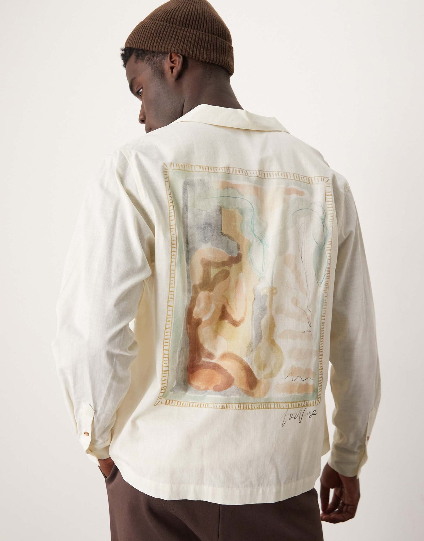 Oversized Boxy Shirt With Back Print