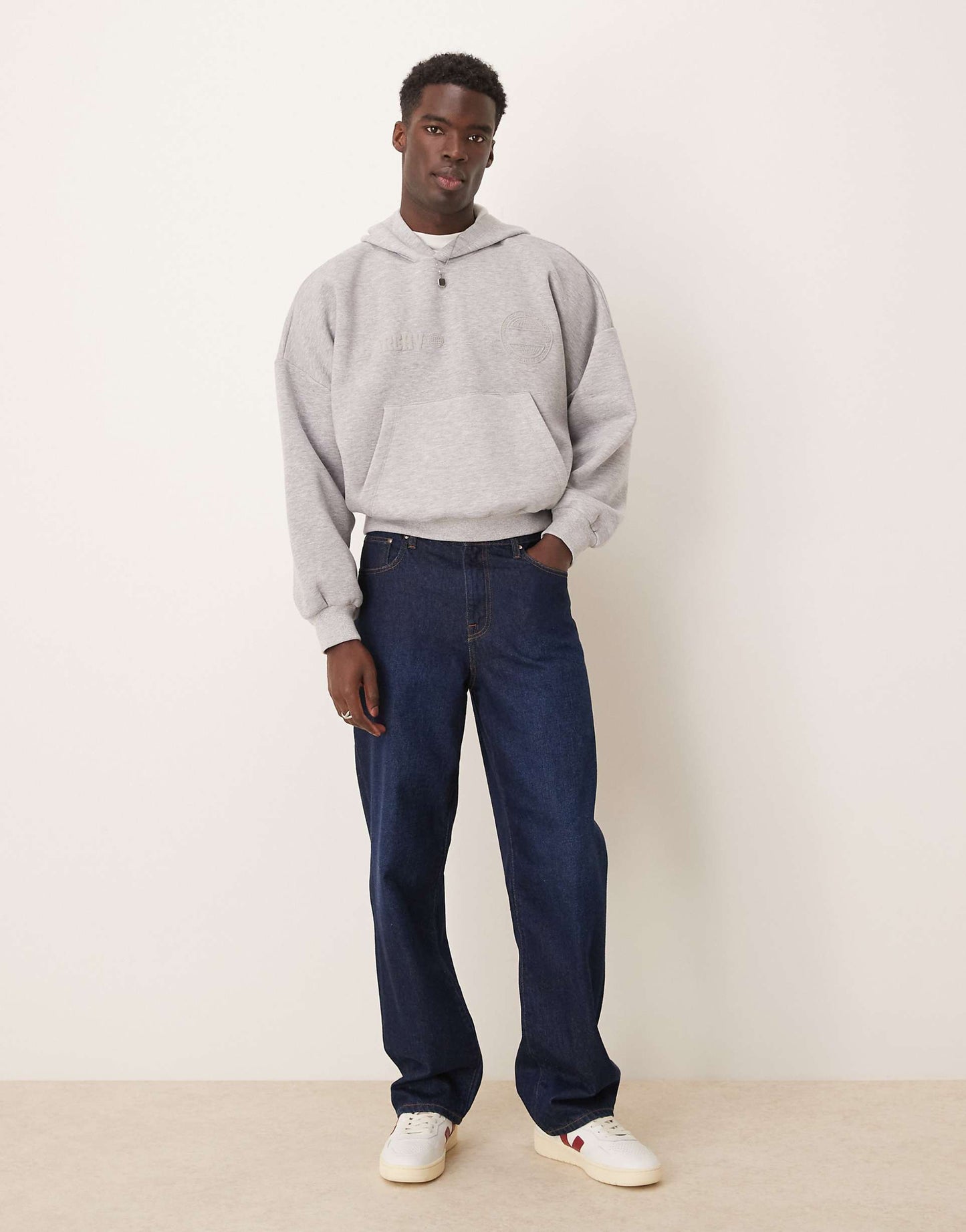 Oversized Dropped Shoulder Cropped Hoodie