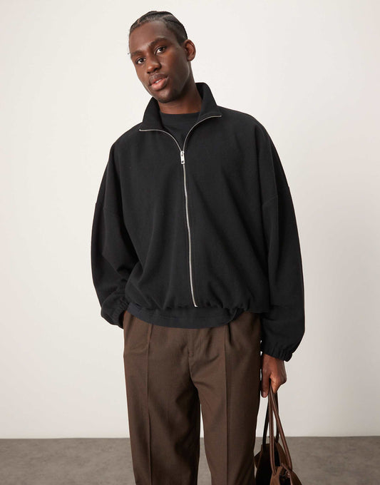 Extreme Oversized Cropped Track Jacket