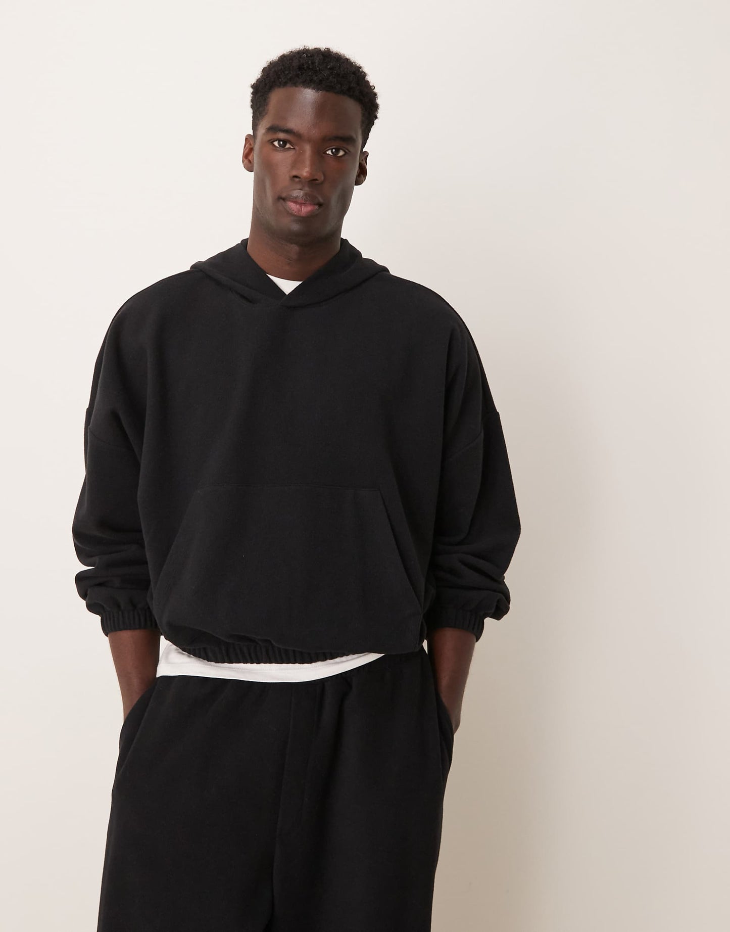 Co-Ord Oversized Dropped Shoulder Cropped Hoodie