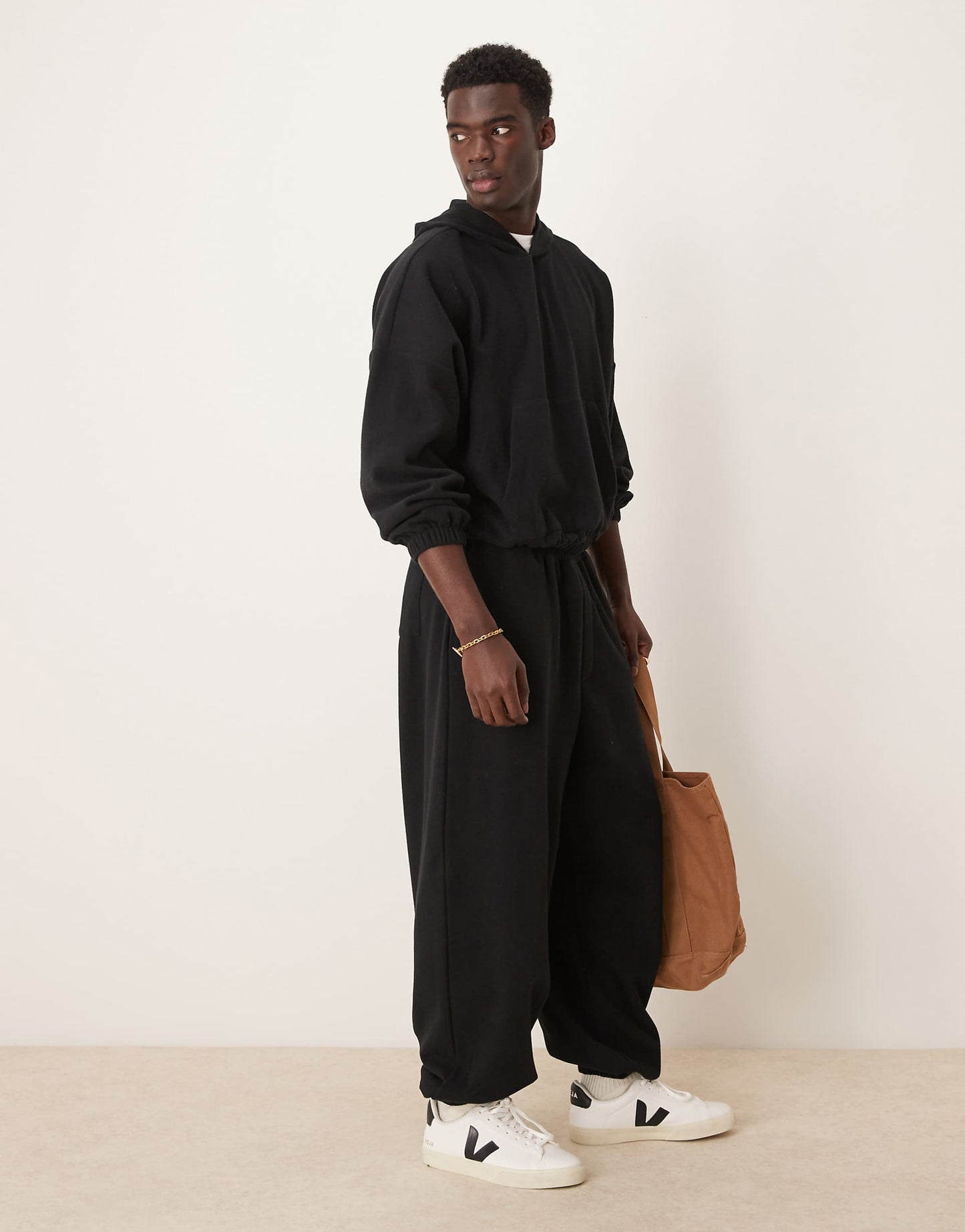 Co-Ord Oversized Dropped Shoulder Cropped Hoodie