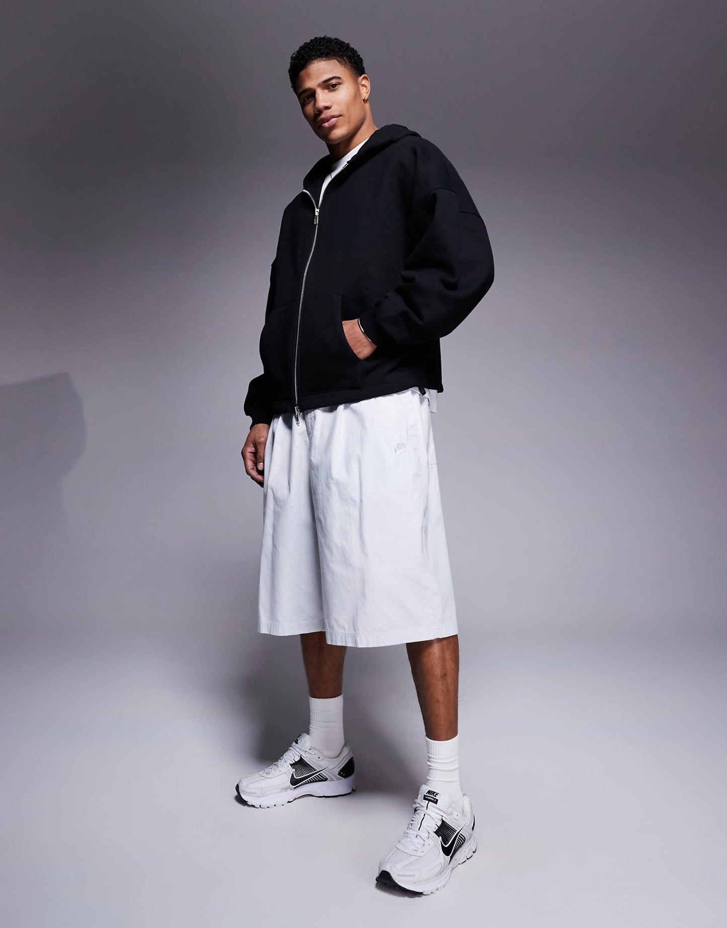 Heavyweight Oversized Zip Through Hoodie 400Gsm With Fixed Hem