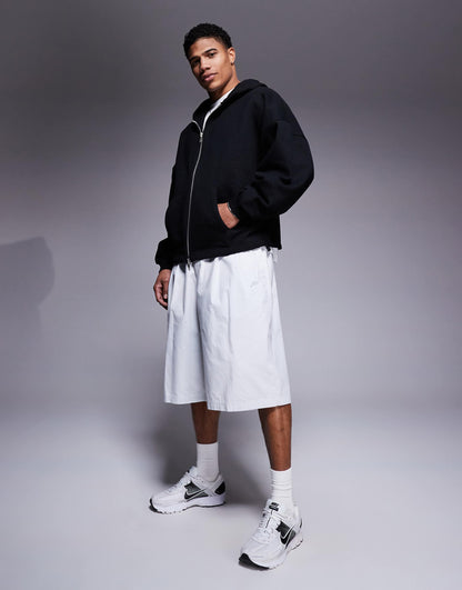 Heavyweight Oversized Zip Through Hoodie 400Gsm With Fixed Hem