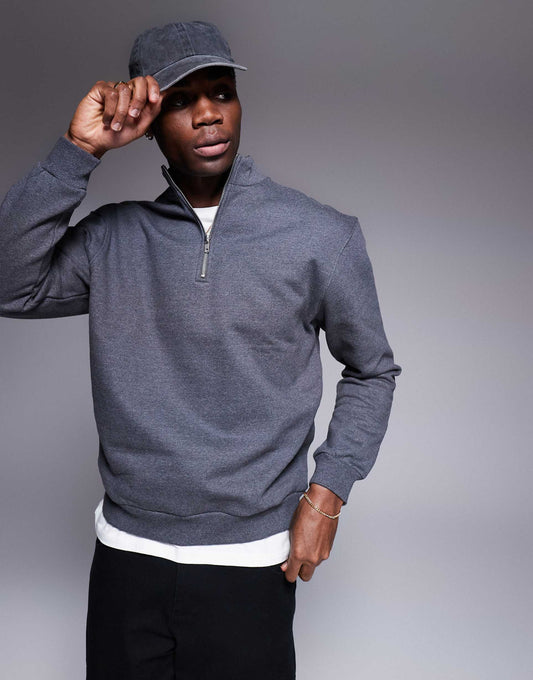 Premium Heavyweight Oversized Quarter Zip Sweatshirt 400Gsm