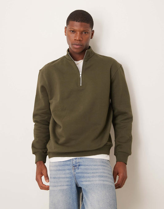 Premium Heavyweight Oversized Quarter Zip Sweatshirt 400Gsm