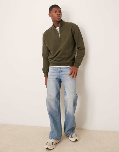 Premium Heavyweight Oversized Quarter Zip Sweatshirt 400Gsm