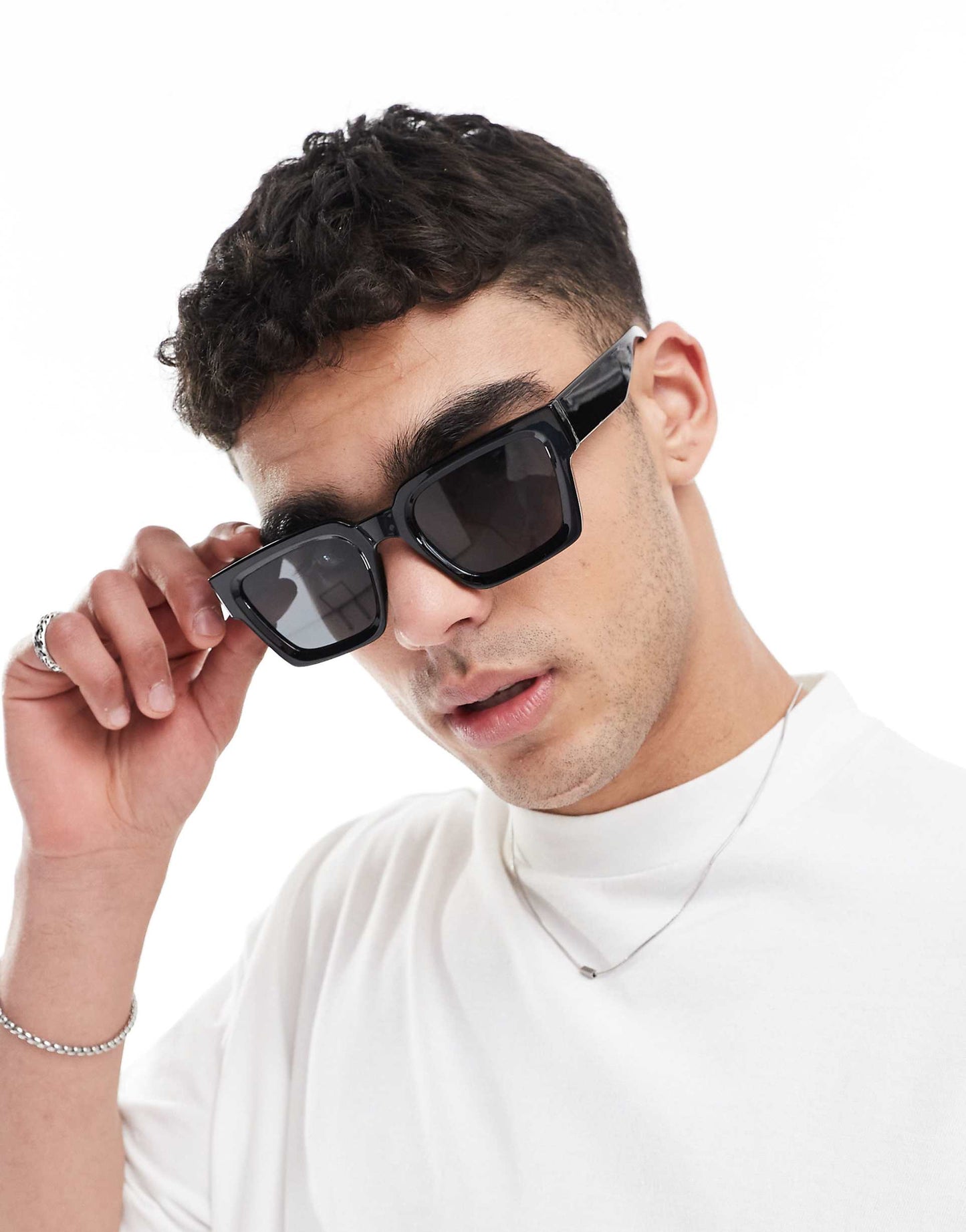 Square Sunglasses With Bevel Frame