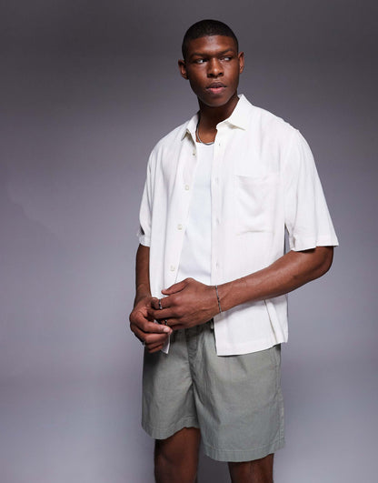 Boxy Linen Shirt With Patch Pocket