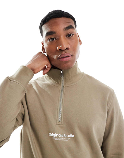 1/4 Zip Sweat With Logo