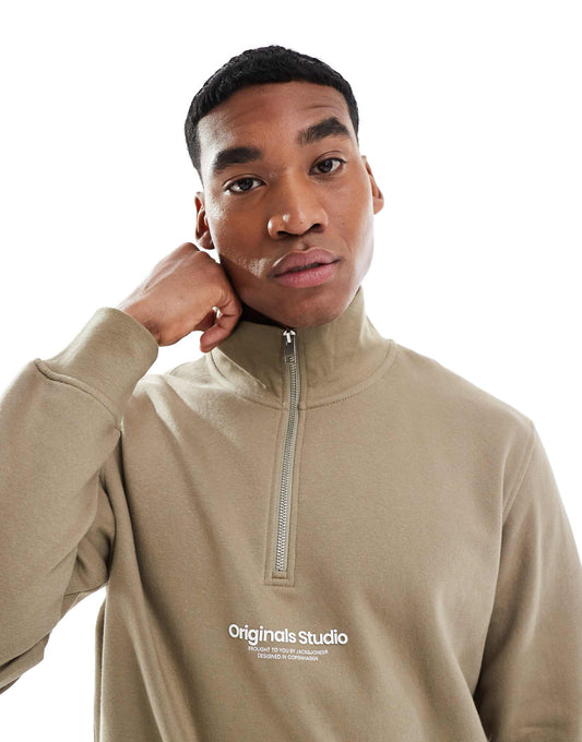 1/4 Zip Sweat With Logo