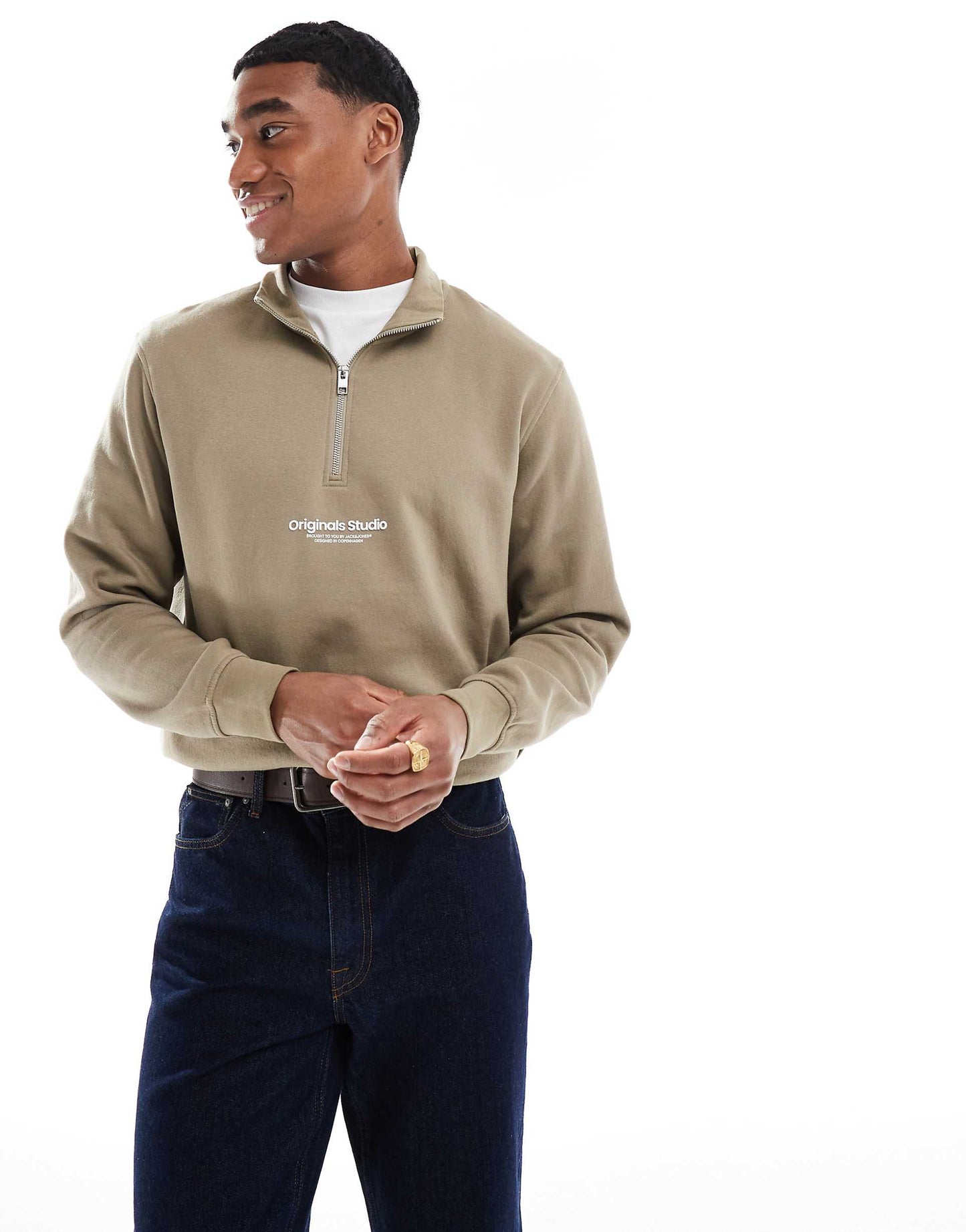 1/4 Zip Sweat With Logo