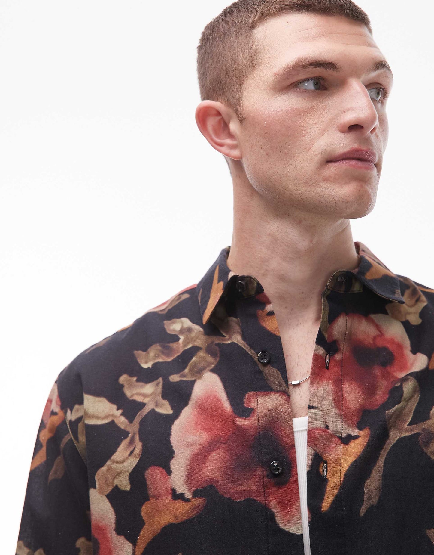 Short Sleeve Floral Printed Shirt