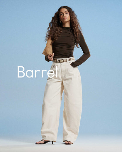 High Waisted Barrel Leg Jeans