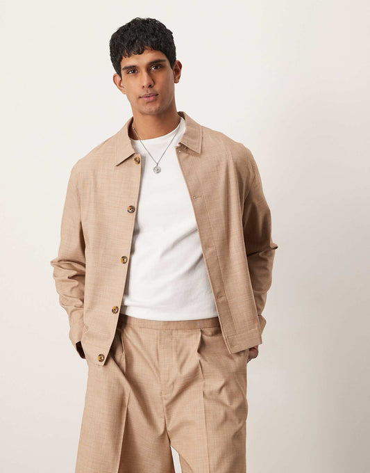 Smart Co-Ord Button Up Harrington Jacket