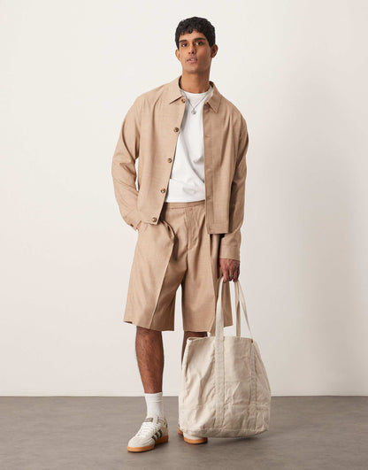 Smart Co-Ord Button Up Harrington Jacket