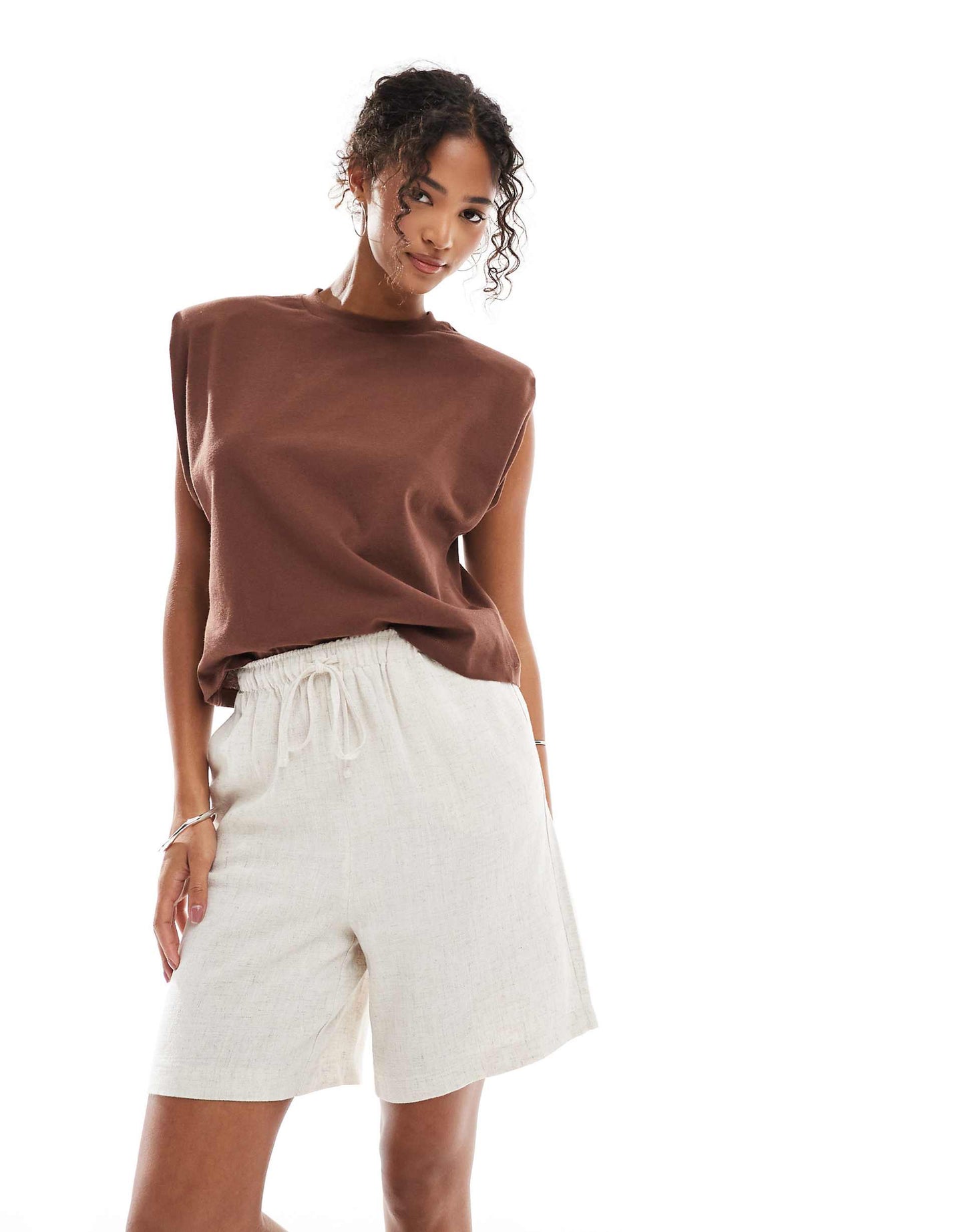 Pull Up Linen Shorts