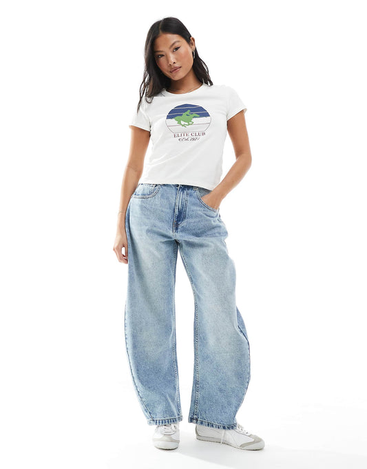 Petite Barrel Leg Jeans