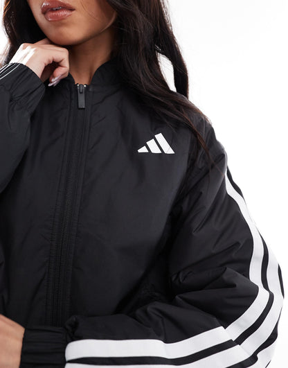 Essentials 3-Stripes Insulated Crop Bomber Jacket
