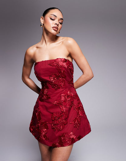 Exclusive Structured Bandeau Mini Dress