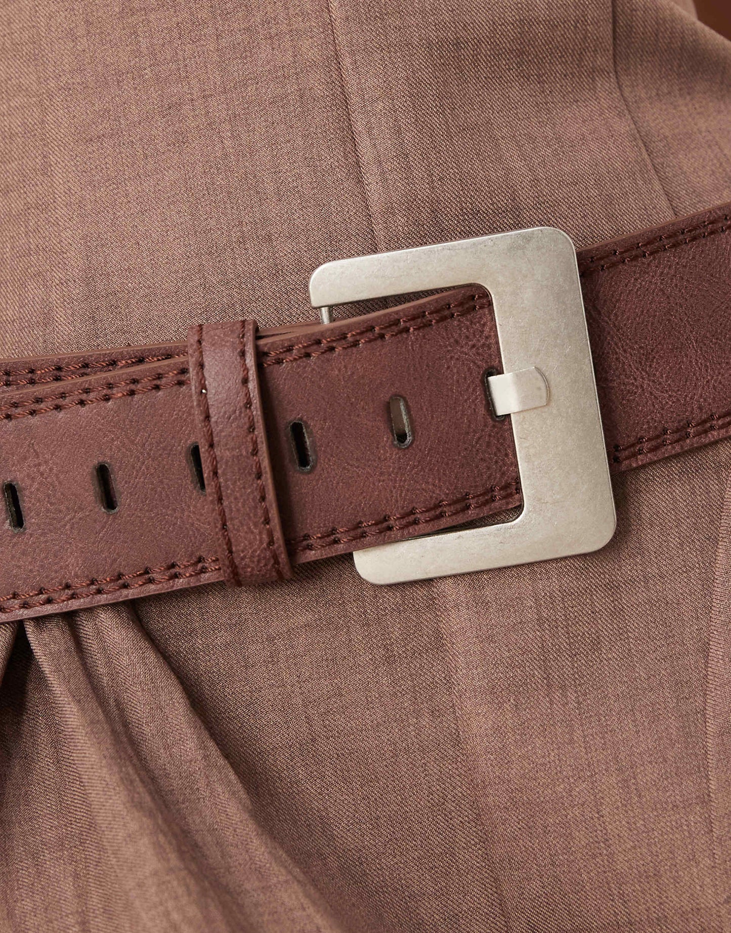 Wide Square Buckle Belt