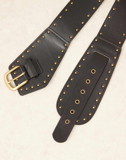 Wide Studded Western Belt