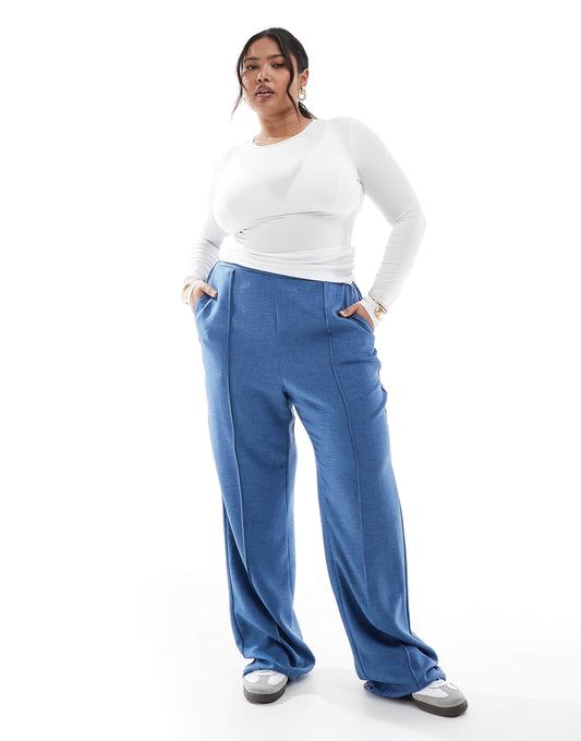 Curve Wide Leg Trouser With Seam Detail