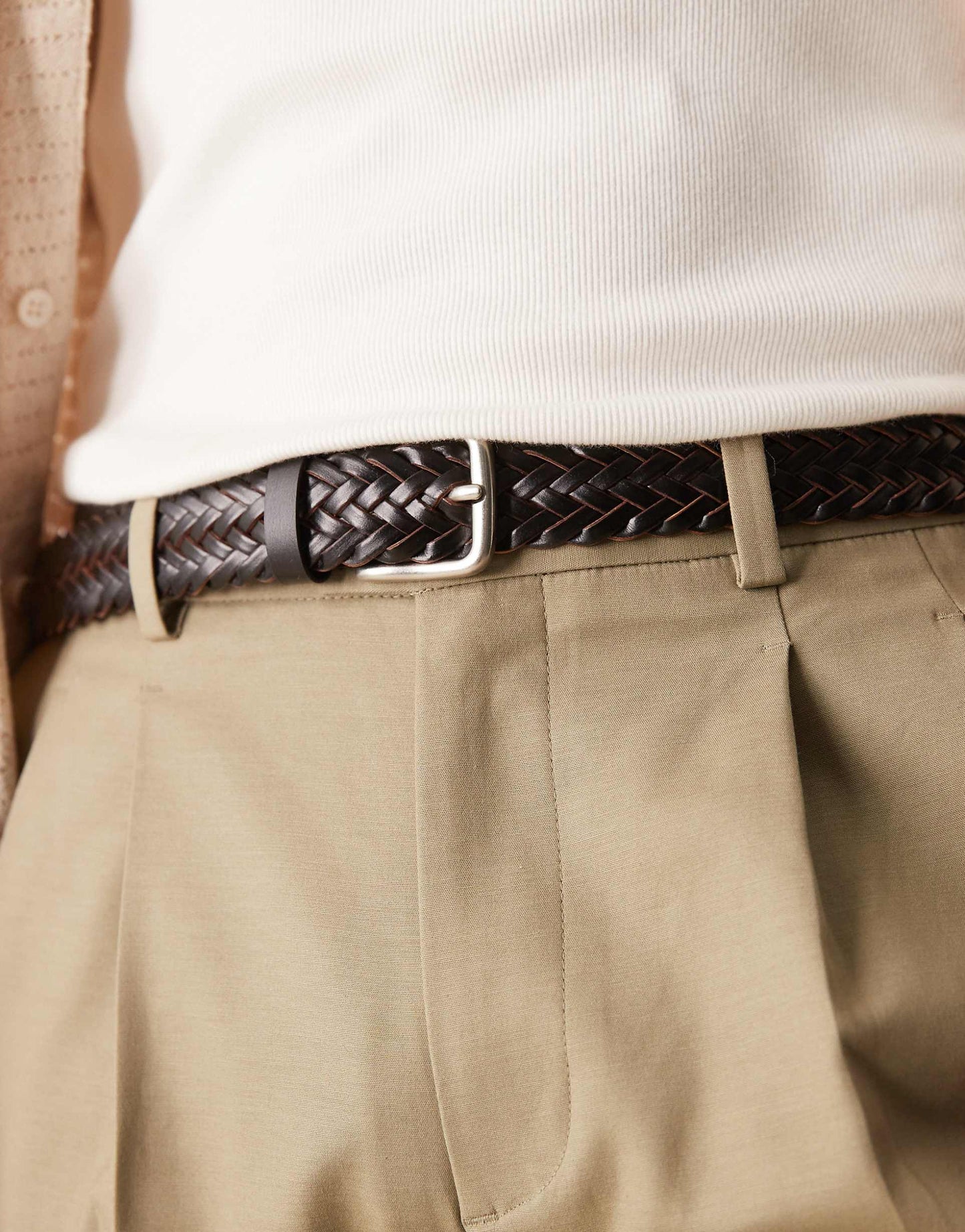 Bonded Leather Woven Belt