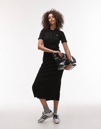 Ribbed Polo Maxi Dress