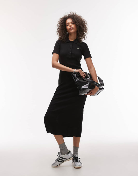 Ribbed Polo Maxi Dress