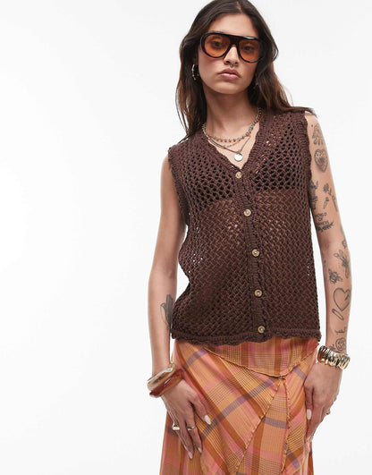 Knitted Stitchy Longline Tank