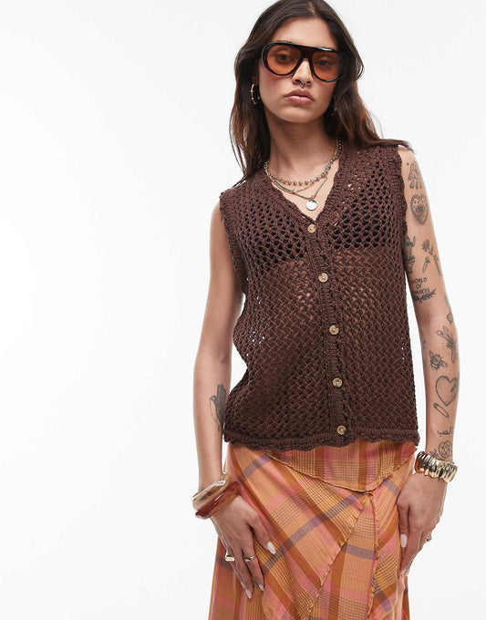 Knitted Stitchy Longline Tank