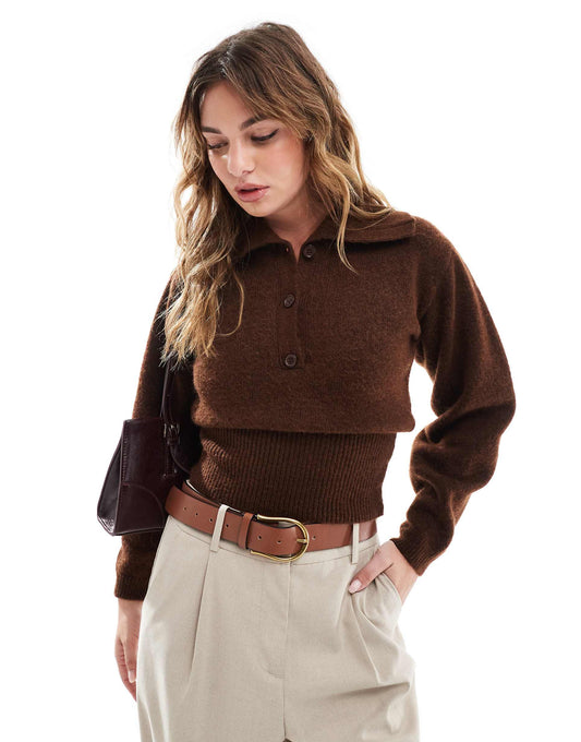 Knitted Collared Jumper