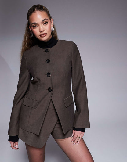 Scoop Neck Blazer Co-Ord