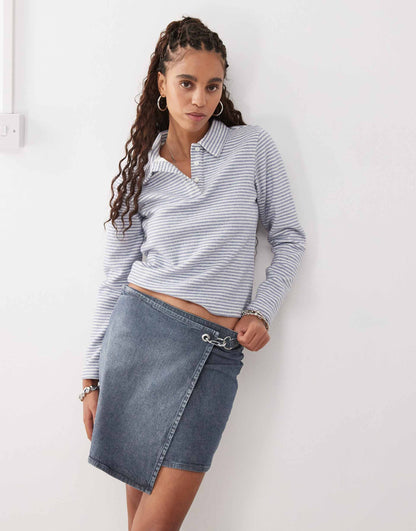 Denim Wrap Skirt