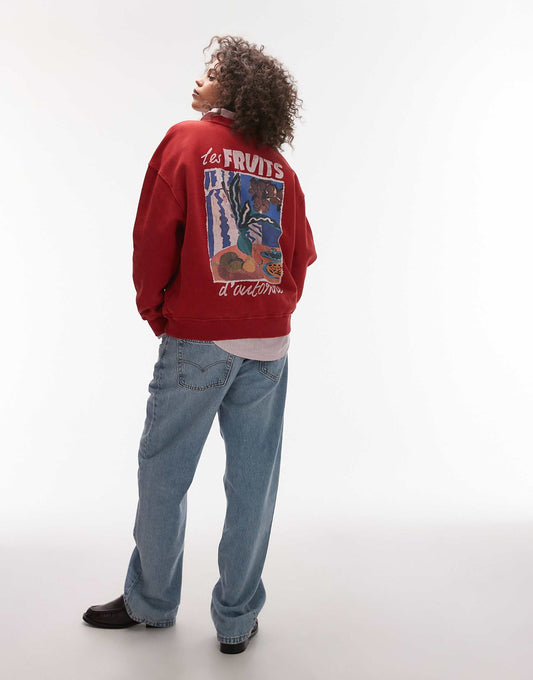 Graphic Les Fruits Oversized Sweatshirt